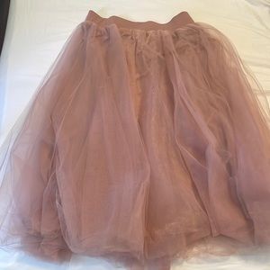 Mauve tulle midi skirt